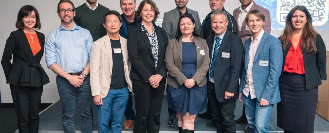 Some of the 2022 Venture Catalyst Space graduating cohort with the Honourable Susan Close MP (far left) and UniSA Director of Incubation Services and Venture Catalyst Founder, Jasmine Vreugdenburg.