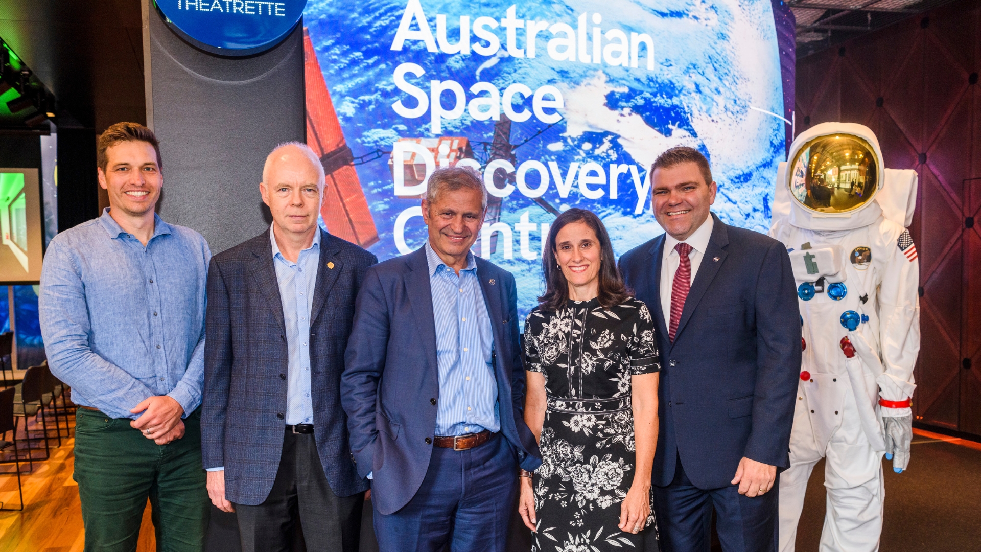 Dr Carl Seubert, Chief Research Officer, SmartSat CRC; Dr Mark Rice, founder, Safety in Space; Professor Andy Koronios, CEO and Managing Director, SmartSat CRC, Dr Lisa Mazzuca, Mission Manager, NASA Search and Rescue; Cody Kelly, Deputy for National Affairs, NASA Search and Rescue