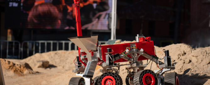 Rover on a lunar-like surface for the Australian Rover Challenge