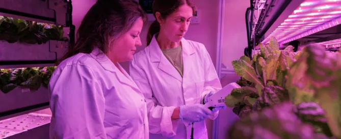 Plants for Space Chief Investigator, Jenny Mortimer, and Laboratory Manager, Wendy Sullivan