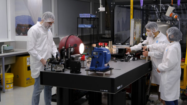 Researchers at CSIRO’s new Space Optics Lab in Adelaide.