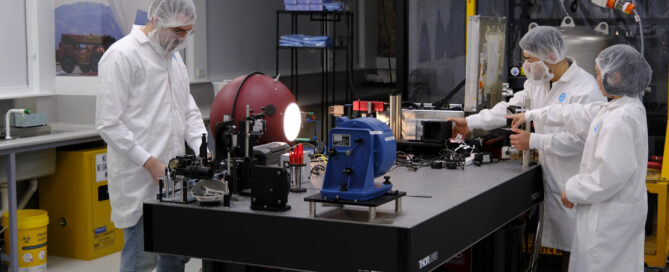 Researchers at CSIRO’s new Space Optics Lab in Adelaide.