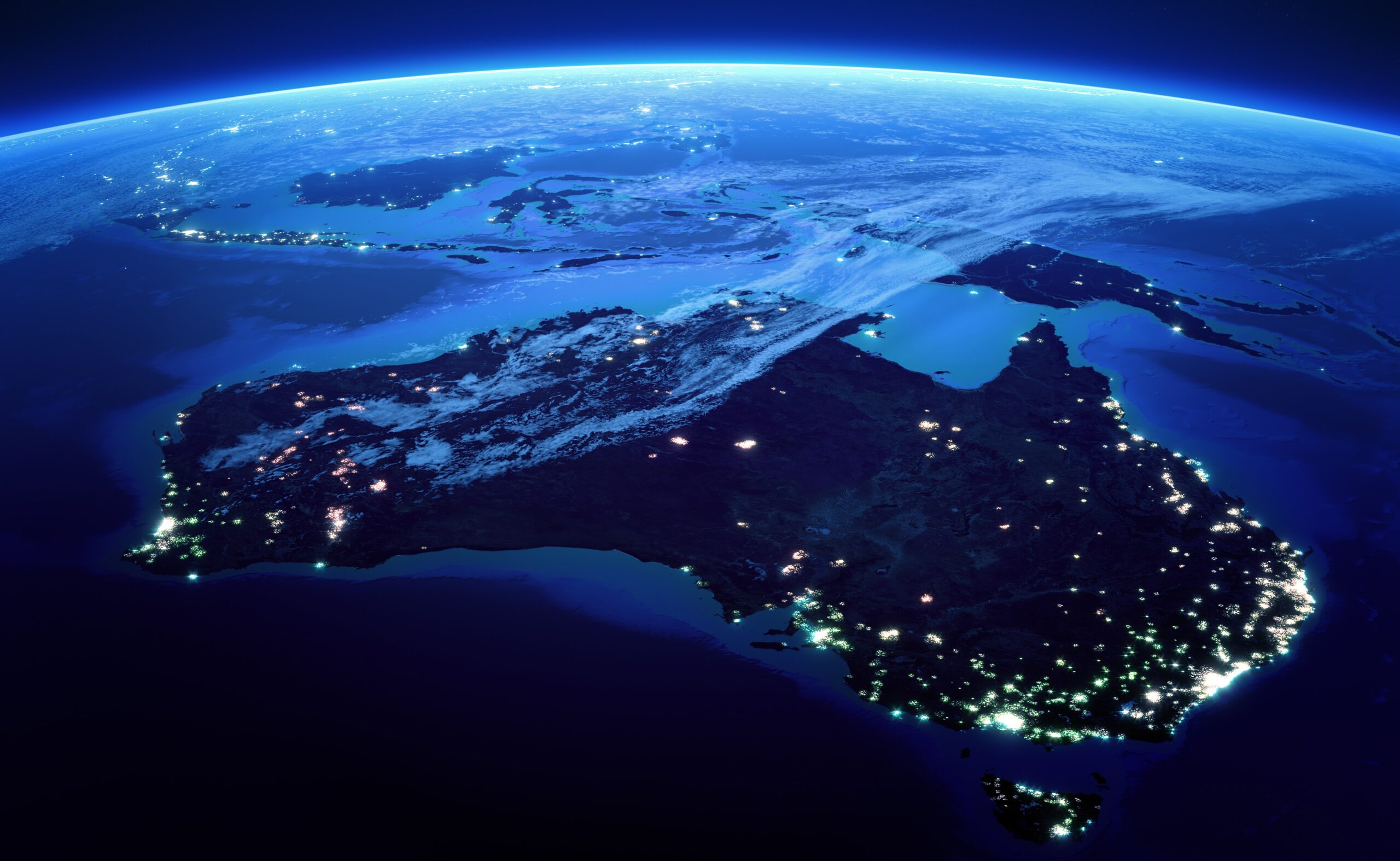 Image render of Australia from outer space Image render of Australia from outer space