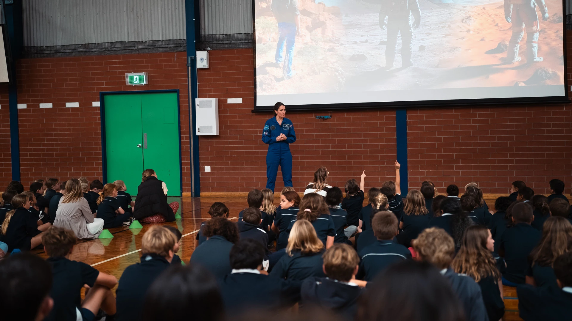 SASIC Regional Engagement Program Australian astronaut talking to a room full of students