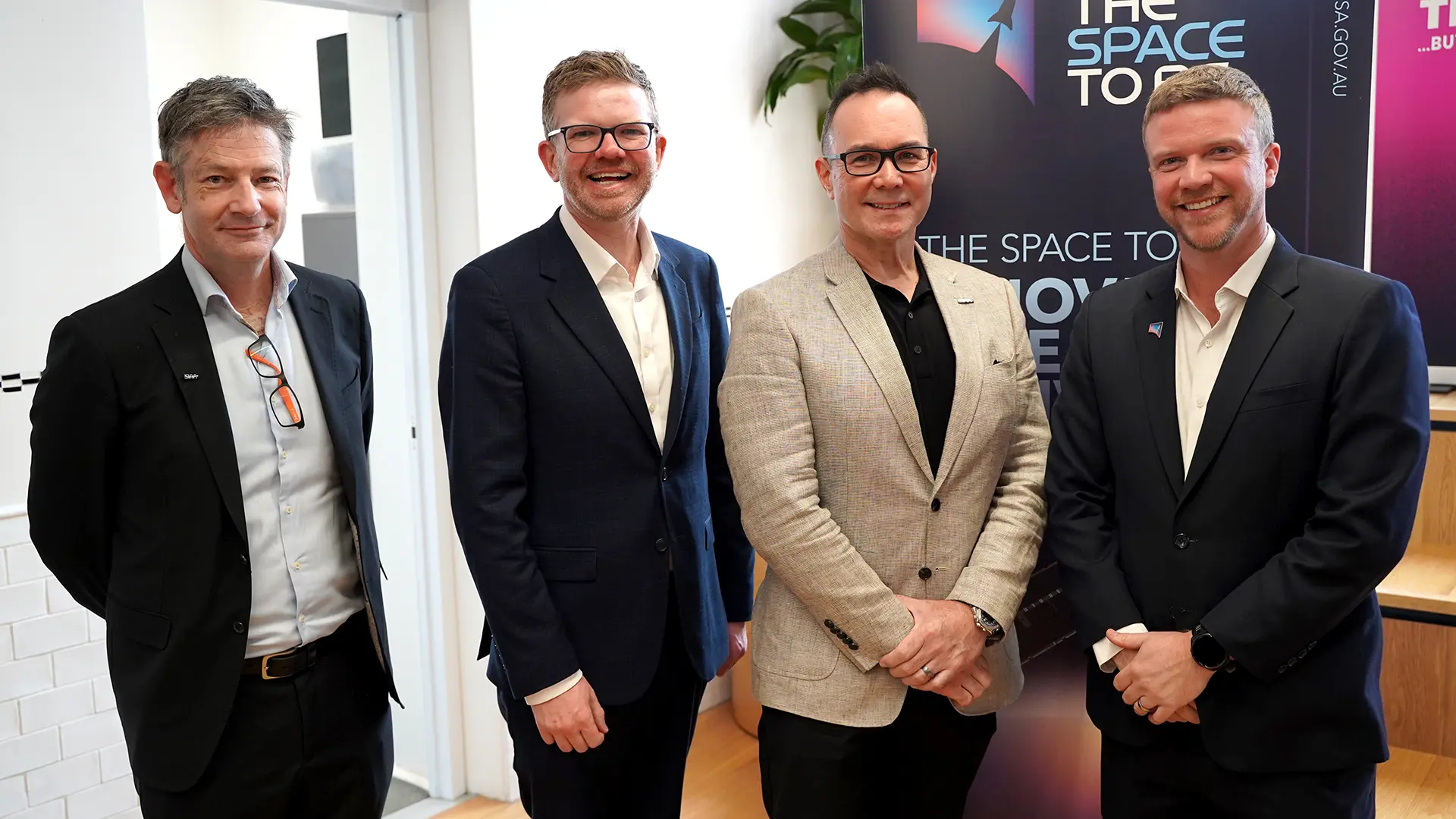 Dan Lloyd, CEO Space Industry Association of Australia; The Hon. Chris Picton MP, Minister for Defence & Space Industries; Darin Lovett, Chair Space Industry Association of Australia Board; and Campbell Pegg, Director Space at South Australian Space Industry Centre.