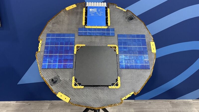 Flat circular shaped satellite